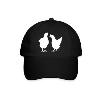 Hühner Hennen Huhn Federvieh Geflügel - Baseballkappe - Schwarz/Schwarz - Vorne