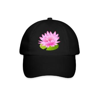 leuchtende Seerose - Inspiration großer Künstler - Baseballkappe - Schwarz/Schwarz - Vorne
