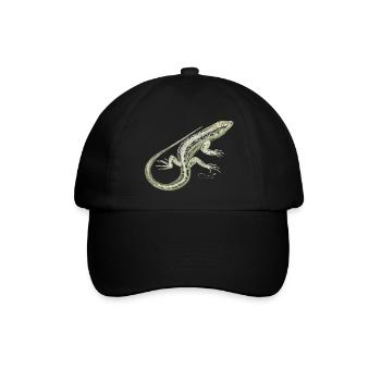 Zauneidechse - Baseballkappe - Schwarz/Schwarz - Vorne