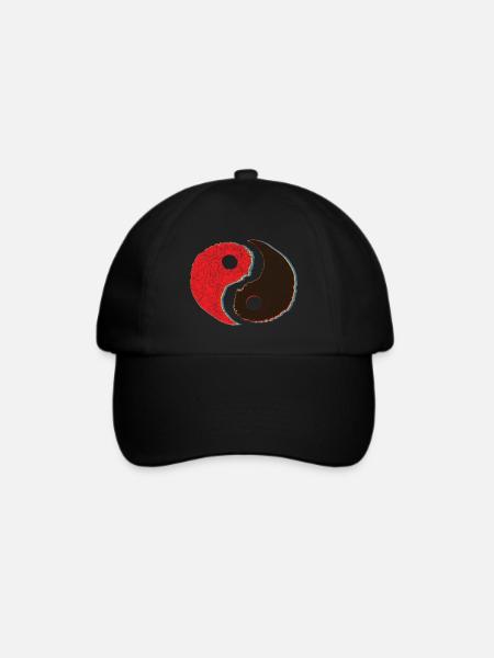 Yin Yang Symbol chinesisch Tai Chi Qigong Kung Fu - Baseballkappe - Schwarz/Schwarz
