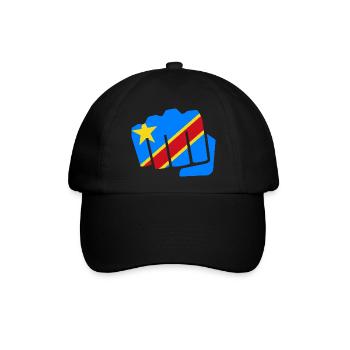 Kongo Zaire Kongu DR Congo Kongó Flagge Geschenk - Baseballkappe - Schwarz/Schwarz - Vorne