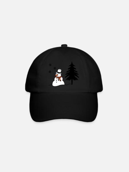 schneemann - Baseballkappe - Schwarz/Schwarz