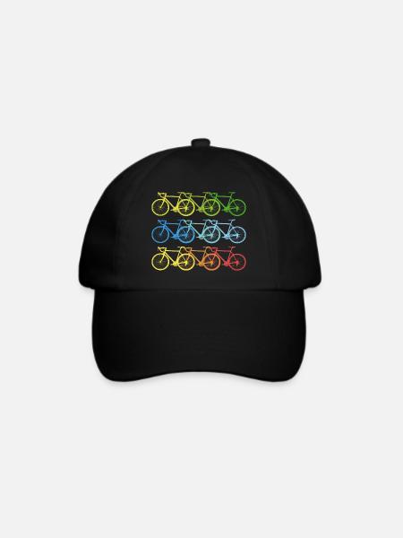 Fahrrad bunte Fahrräder coole Kunst geschenk - Baseballkappe - Schwarz/Schwarz