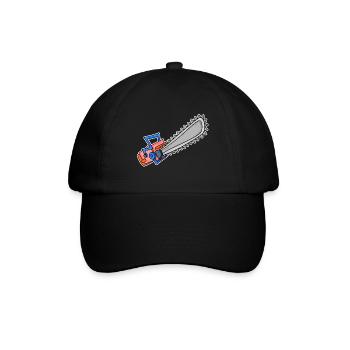 Kettensäge Motorsäge - Baseballkappe - Schwarz/Schwarz - Vorne