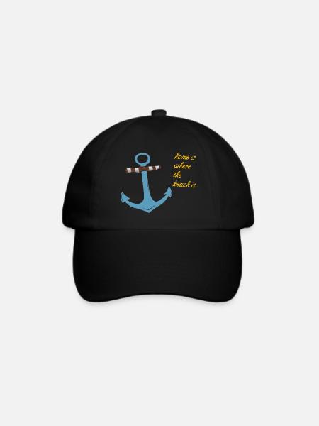 Anker Home is where the beach is - Baseballkappe - Schwarz/Schwarz