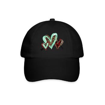 IMPRESSION DE ANIMAL DE COEUR - Baseballkappe - Schwarz/Schwarz - Vorne