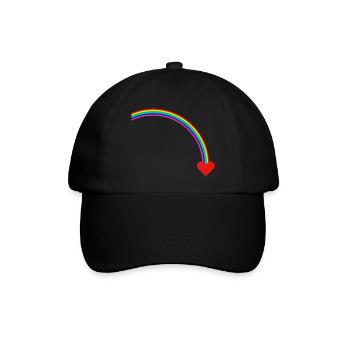 Regenbogen - Baseballkappe - Schwarz/Schwarz - Vorne