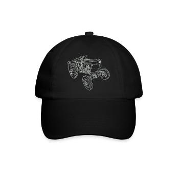 Oldtimer Traktor - Baseballkappe - Schwarz/Schwarz - Vorne
