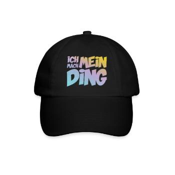 Ich mach mein Ding | Motivation Optimist - Baseballkappe - Schwarz/Schwarz - Vorne