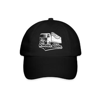 Truckerin Trucker Babe LKW Truck Fahrerin - Baseballkappe - Schwarz/Schwarz - Vorne