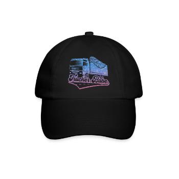 Truckerin Trucker Babe LKW Truck Fahrerin - Baseballkappe - Schwarz/Schwarz - Vorne
