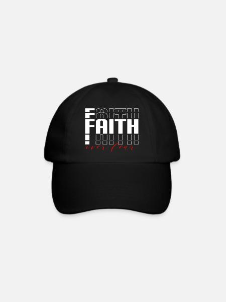 Faith Over Fear - Christliche Bekleidung - Jesus - Baseballkappe - Schwarz/Schwarz