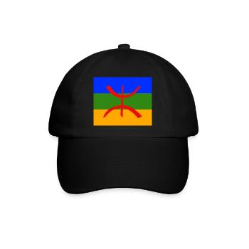 Amazigh Berber Flagge Imazighen - Baseballkappe - Schwarz/Schwarz - Vorne