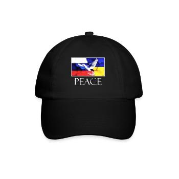 PEACE Russland Ukraine Friedenstaube - Baseballkappe - Schwarz/Schwarz - Vorne