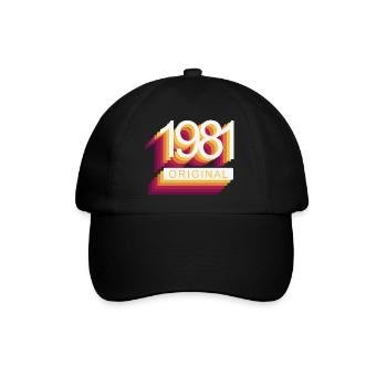 Geboren 1981 - Baseballkappe - Schwarz/Schwarz - Vorne
