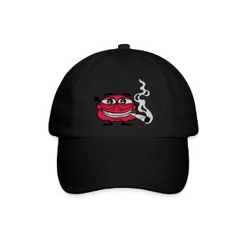 Weed rauchendes lustiges Monster - Baseballkappe - Schwarz/Schwarz - Vorne