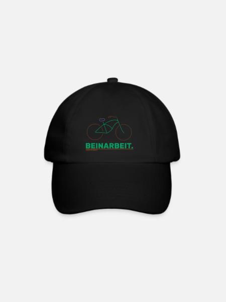 Beinarbeit und Punkt - schwarz grün - Baseballkappe - Schwarz/Schwarz