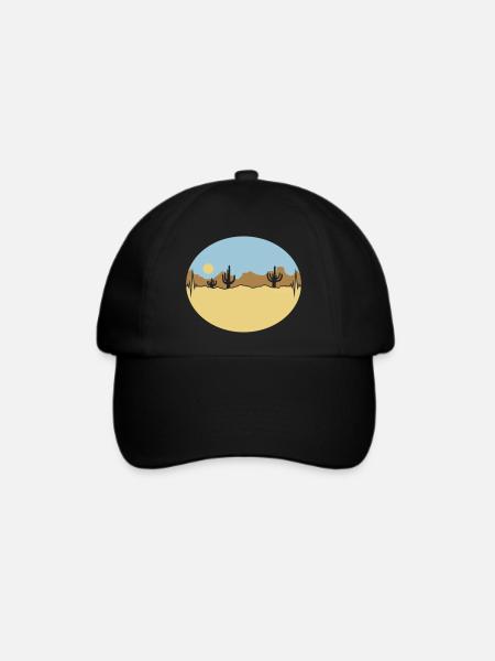Frequenz Wüste Landschaft Silhouette - Baseballkappe - Schwarz/Schwarz