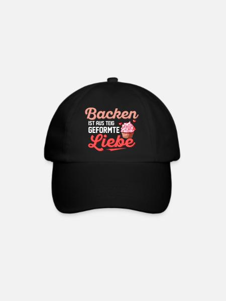 Backen ist aus Teig geformte Liebe Konditor Torten - Baseballkappe - Schwarz/Schwarz