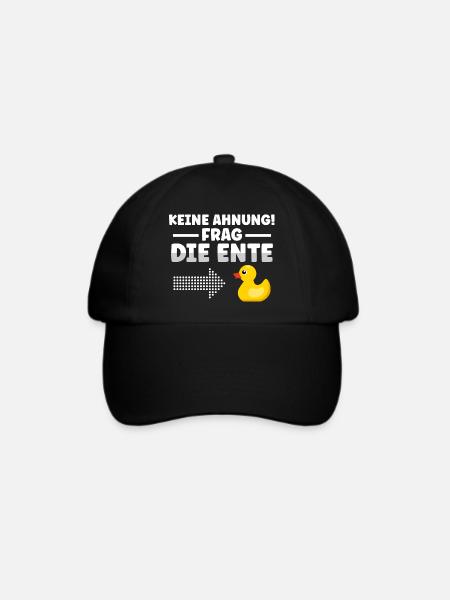 Frag die Badeente Gummiente - Baseballkappe - Schwarz/Schwarz