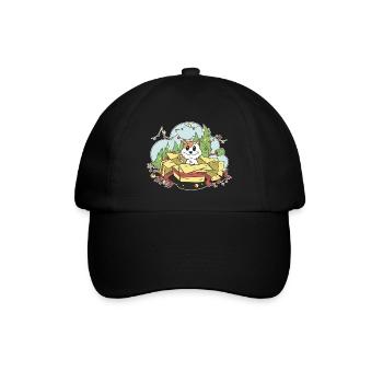 Katze Weihnachten Tannenbaum Geschenke Cartoon - Baseballkappe - Schwarz/Schwarz - Vorne