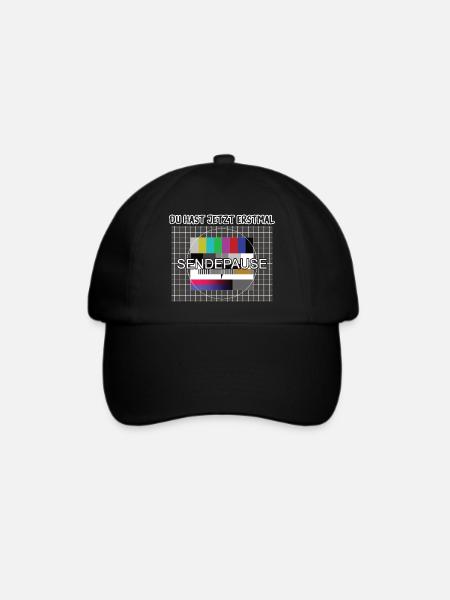 Du hast jetzt erstmal Sendepause / 90er Testbild - Baseballkappe - Schwarz/Schwarz