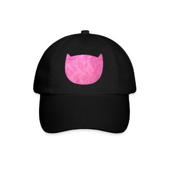 Katze Flausch Pelz Fell pink Fan Katzenliebe - Baseballkappe - Schwarz/Schwarz - Vorne