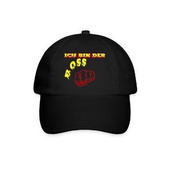 Ich bin der Boss - Baseballkappe - Schwarz/Schwarz - Vorne