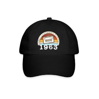 Gratest Hit of 1963, 60. Geburtstag, retro Kasette - Baseballkappe - Schwarz/Schwarz - Vorne