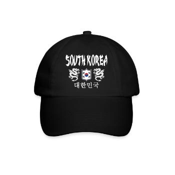 Südkorea - Baseballkappe - Schwarz/Schwarz - Vorne