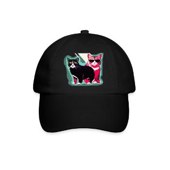 cool cats - Baseballkappe - Schwarz/Schwarz - Vorne