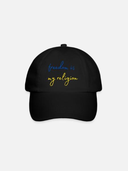 freedom is my religion - Baseballkappe - Schwarz/Schwarz