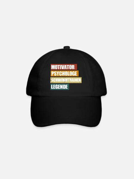 Lustige Schwimmtrainer Sprüche zum Geburtstag - Baseballkappe - Schwarz/Schwarz