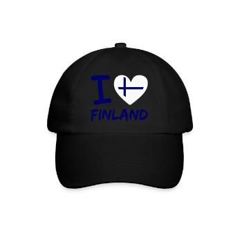 i love finland - Baseballkappe - Schwarz/Schwarz - Vorne