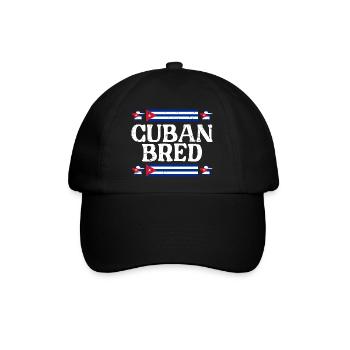 Awesome Cuban Bred Cuban Flag Pan Cubano For The - Baseballkappe - Schwarz/Schwarz - Vorne