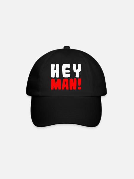 Hey man! - Baseballkappe - Schwarz/Schwarz