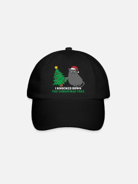 Katzen Geschenk- Weihnachten Geschenk Katze - Baseballkappe - Schwarz/Schwarz