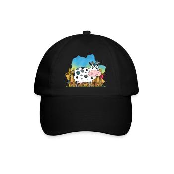Kuh - Baseballkappe - Schwarz/Schwarz - Vorne