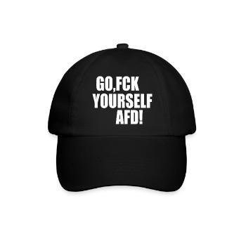 Fck afd go fuck yourself afd - Baseballkappe - Schwarz/Schwarz - Vorne