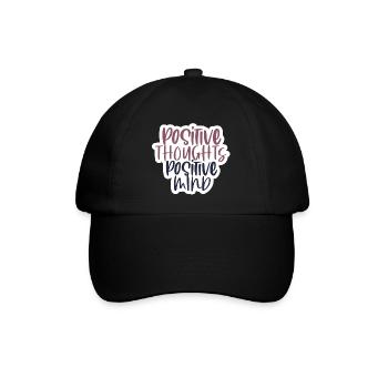 Positive thoughts, positive mind - Baseballkappe - Schwarz/Schwarz - Vorne