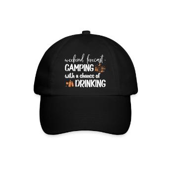 Vorhersage Camping Happy Camping Lustig - Baseballkappe - Schwarz/Schwarz - Vorne
