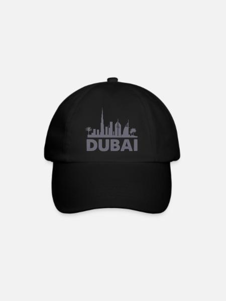 dubai skyline - Baseballkappe - Schwarz/Schwarz