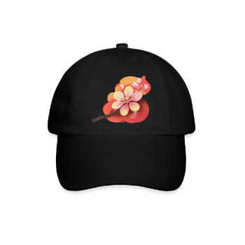 Kirschblüte - Baseballkappe - Schwarz/Schwarz - Vorne