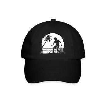 Fußball Junge Zeichnung - Baseballkappe - Schwarz/Schwarz - Vorne