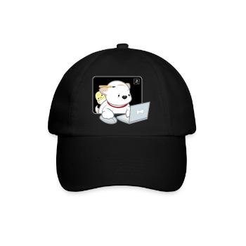 Hund koreanisch - japanischer Stil 05 - Baseballkappe - Schwarz/Schwarz - Vorne