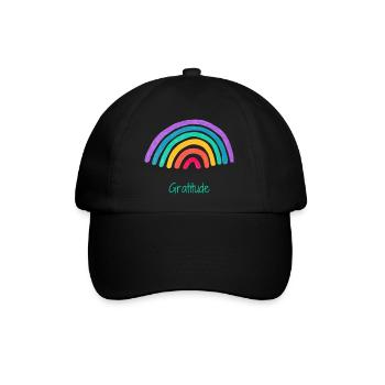 Dankbarkeit Regenbogen - Baseballkappe - Schwarz/Schwarz - Vorne