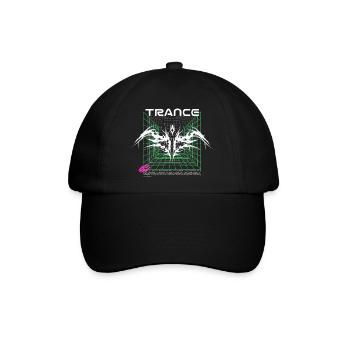 Trance - Techno Rave Festival Design - Baseballkappe - Schwarz/Schwarz - Vorne