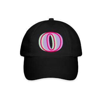 Mehrfarbiger Buchstabe o - Baseballkappe - Schwarz/Schwarz - Vorne