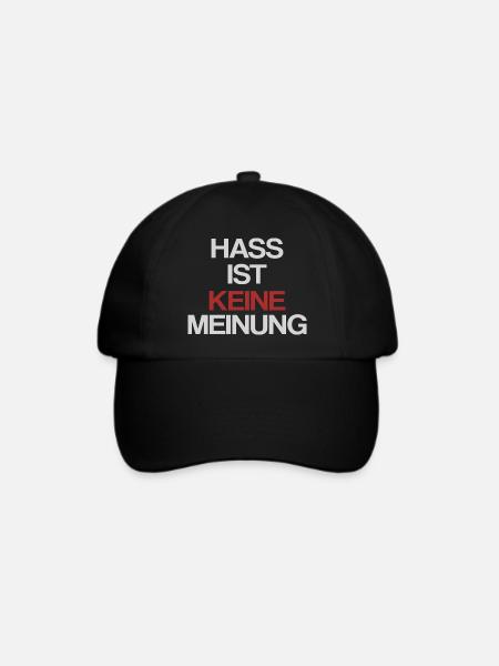 Hass ist keine Meinung | Gegen Rechts - Baseballkappe - Schwarz/Schwarz