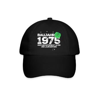 Baujahr 1975 - Baseballkappe - Schwarz/Schwarz - Vorne